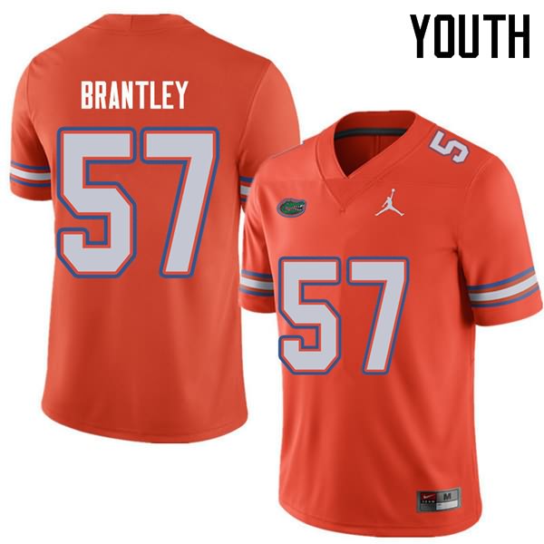 Youth NCAA Florida Gators Caleb Brantley #57 Stitched Authentic Jordan Brand Orange College Football Jersey QED6465YO